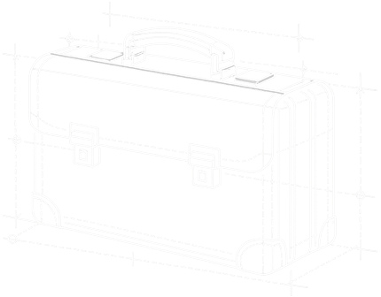Blueprint illustration of a toolbox
