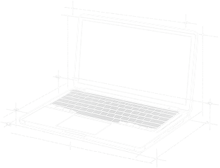 Blueprint illustration of a laptop